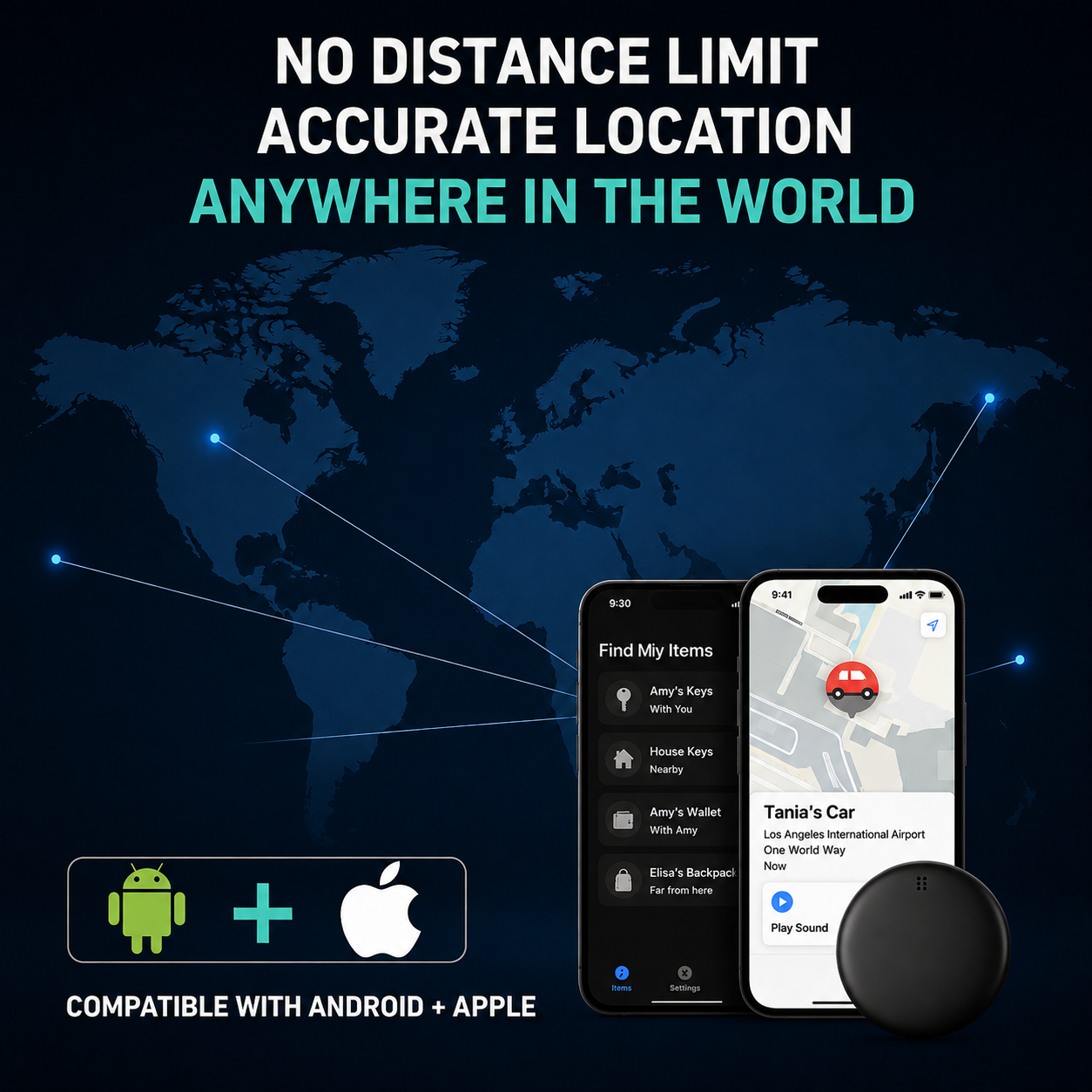 GP90 – Accurate Subscription-Free GPS Tracker (Android/Apple)