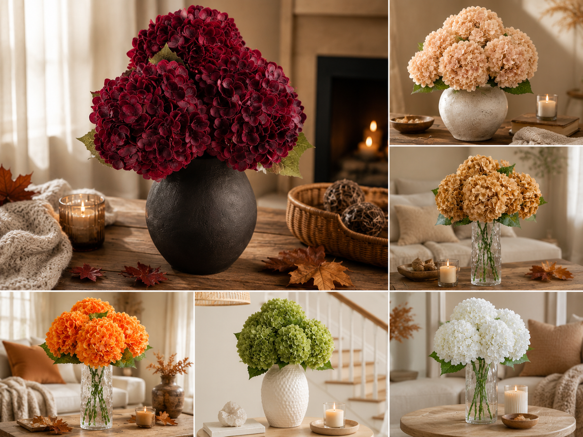 Artificial Autumn Hydrangea – Lifelike artificial hydrangeas with a realistic texture