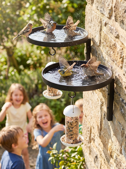 Metal Wall-Mounted Bird Bath