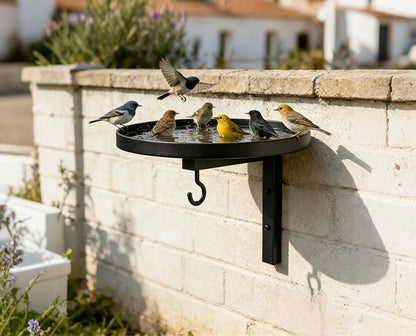 Metal Wall-Mounted Bird Bath