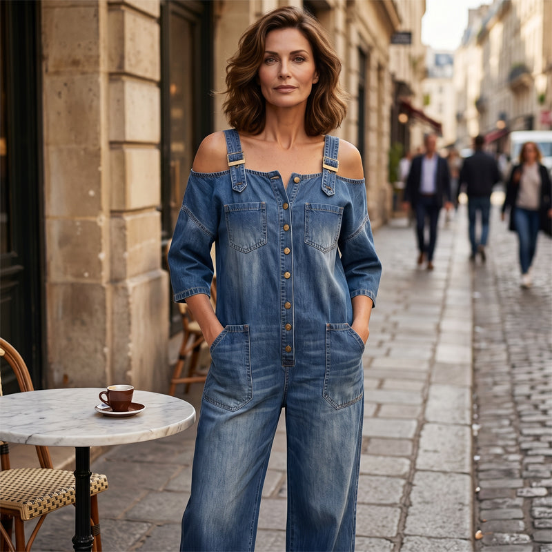 Wide-Leg Jumpsuit with Pockets