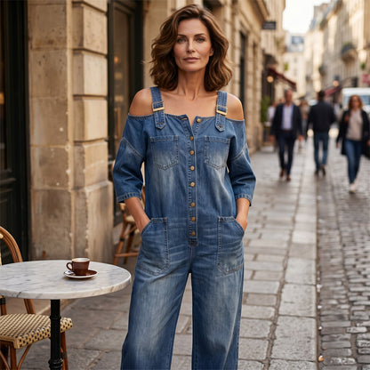 Wide-Leg Jumpsuit with Pockets