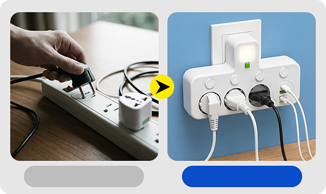 Multi-Port EU Socket Adapter