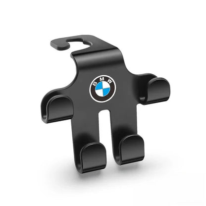 Car Logo Headrest Hook (2 Pieces) — Sturdy, Space-Saving Storage for Bags, Shopping and Accessories