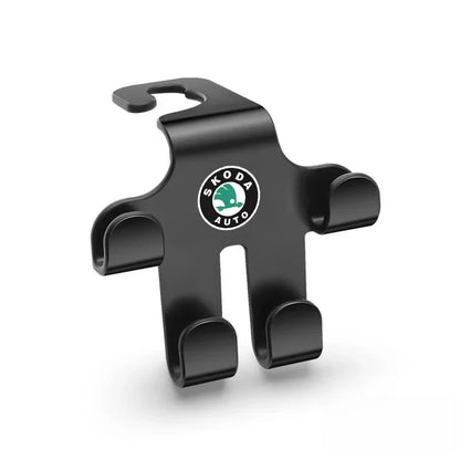Car Logo Headrest Hook (2 Pieces) — Sturdy, Space-Saving Storage for Bags, Shopping and Accessories