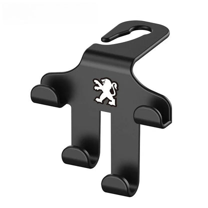 Car Logo Headrest Hook (2 Pieces) — Sturdy, Space-Saving Storage for Bags, Shopping and Accessories