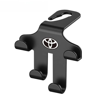 Car Logo Headrest Hook (2 Pieces) — Sturdy, Space-Saving Storage for Bags, Shopping and Accessories