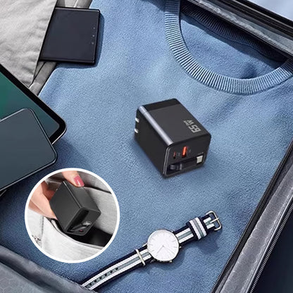 65W 3-in-1 Retractable Fast Charger