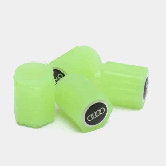 Glow-in-the-Dark Car Logo Valve Caps (Universal Fit)