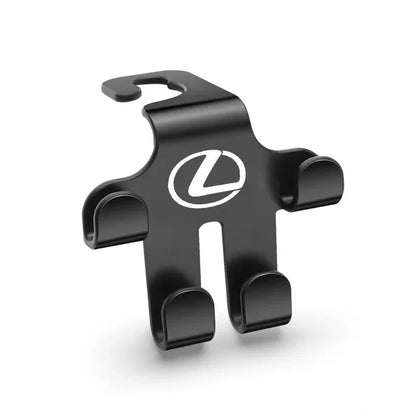 Car Logo Headrest Hook (2 Pieces) — Sturdy, Space-Saving Storage for Bags, Shopping and Accessories