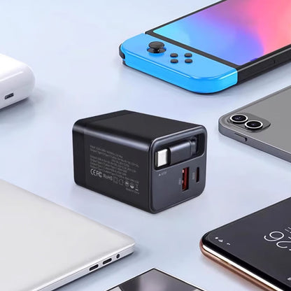 65W 3-in-1 Retractable Fast Charger