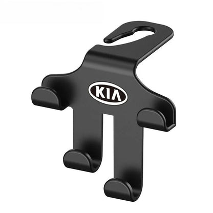 Car Logo Headrest Hook (2 Pieces) — Sturdy, Space-Saving Storage for Bags, Shopping and Accessories