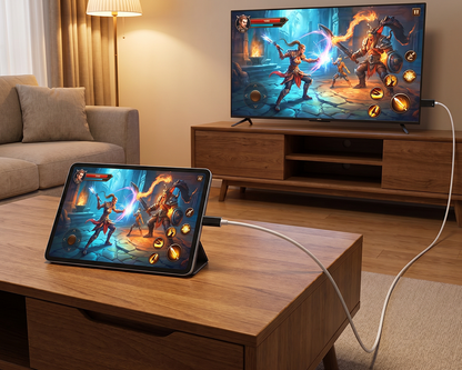 USB-C to HDMI Adapter Cable – Stream, Play, and Charge at the Same Time – For Switch, Mobile, and Tablet