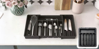 Expandable and Adjustable Kitchen Cutlery Organiser