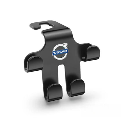 Car Logo Headrest Hook (2 Pieces) — Sturdy, Space-Saving Storage for Bags, Shopping and Accessories