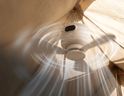 Portable Camping Fan with LED Light and Remote Control