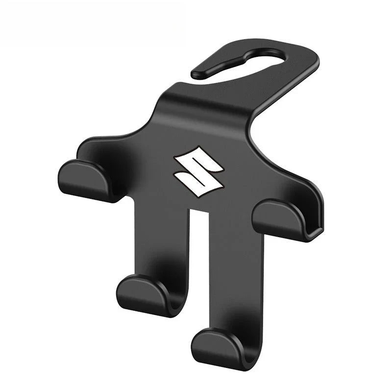 Car Logo Headrest Hook (2 Pieces) — Sturdy, Space-Saving Storage for Bags, Shopping and Accessories