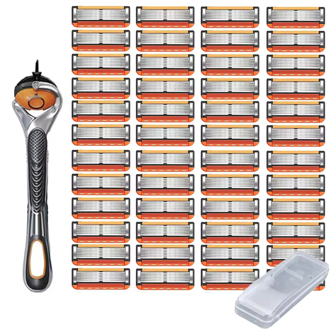 ProShave 6 – Razors with 6 Blades in a Pack of 24/48 Pieces. Classic Safe Shaving with Six Blades for Precision, Comfort and Long Life