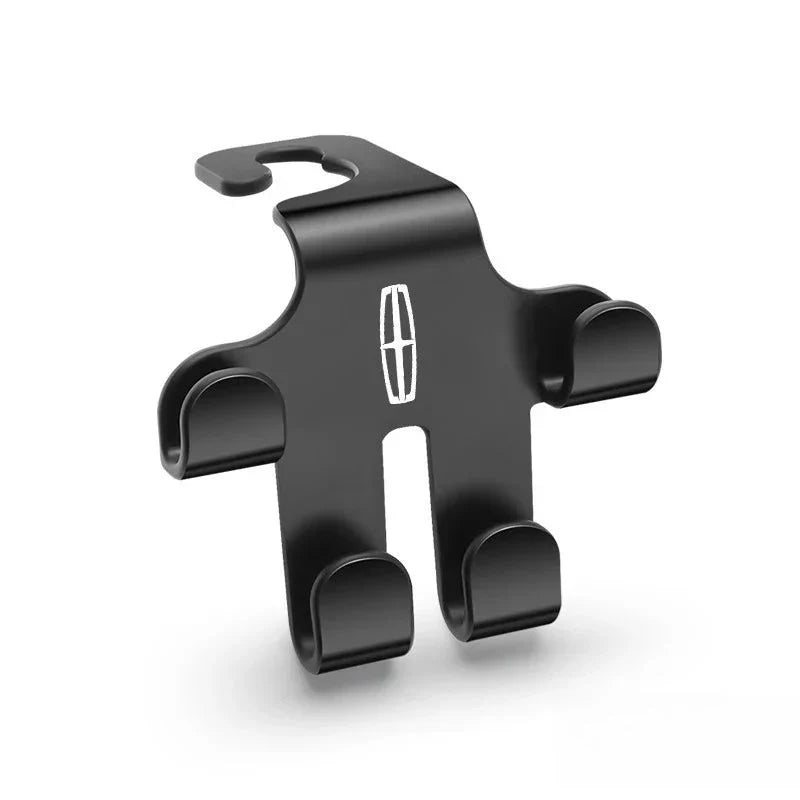 Car Logo Headrest Hook (2 Pieces) — Sturdy, Space-Saving Storage for Bags, Shopping and Accessories