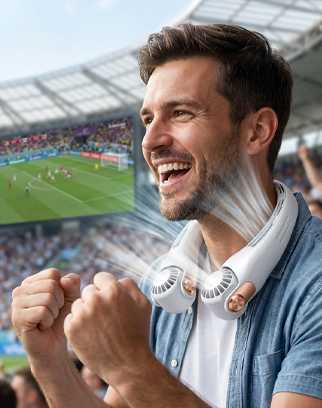 Portable Neck Fan - Instant Cooling in 3 Seconds, 360° Rotating Head, 3 Speeds