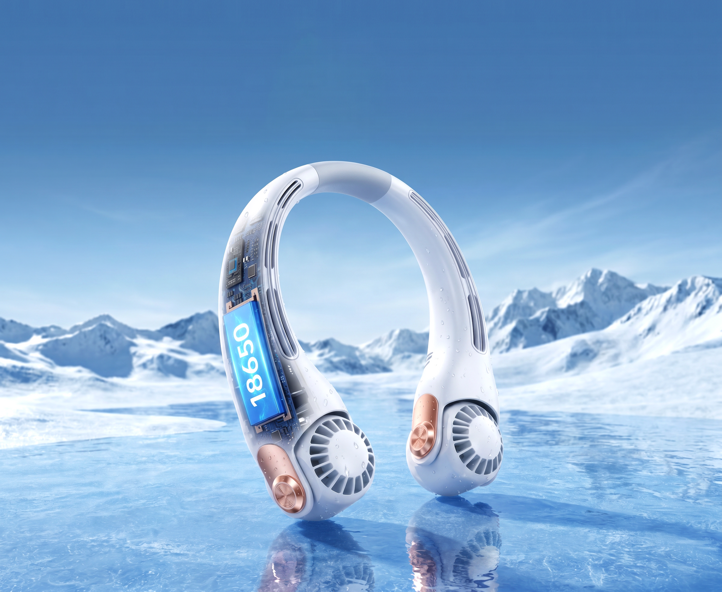 Portable Neck Fan - Instant Cooling in 3 Seconds, 360° Rotating Head, 3 Speeds