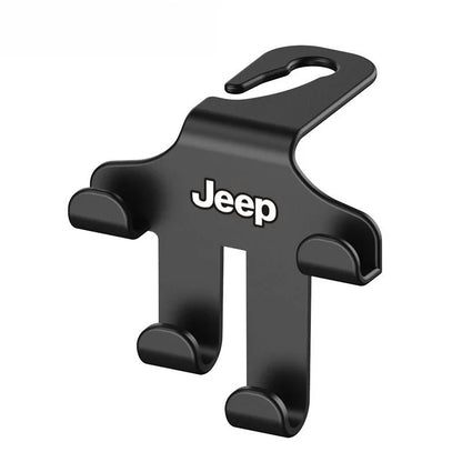 Car Logo Headrest Hook (2 Pieces) — Sturdy, Space-Saving Storage for Bags, Shopping and Accessories