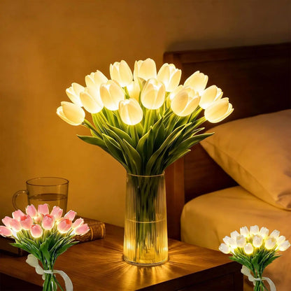 Romantic LED Tulip Lamp – Battery-Powered LED Tulips Combining Floral Decoration with Soft Ambient Lighting