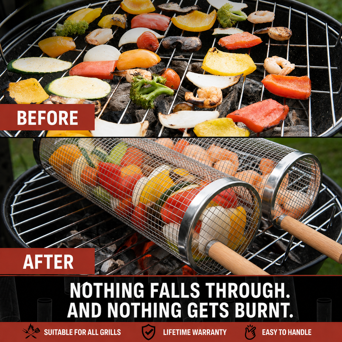 Rolling Grill Basket