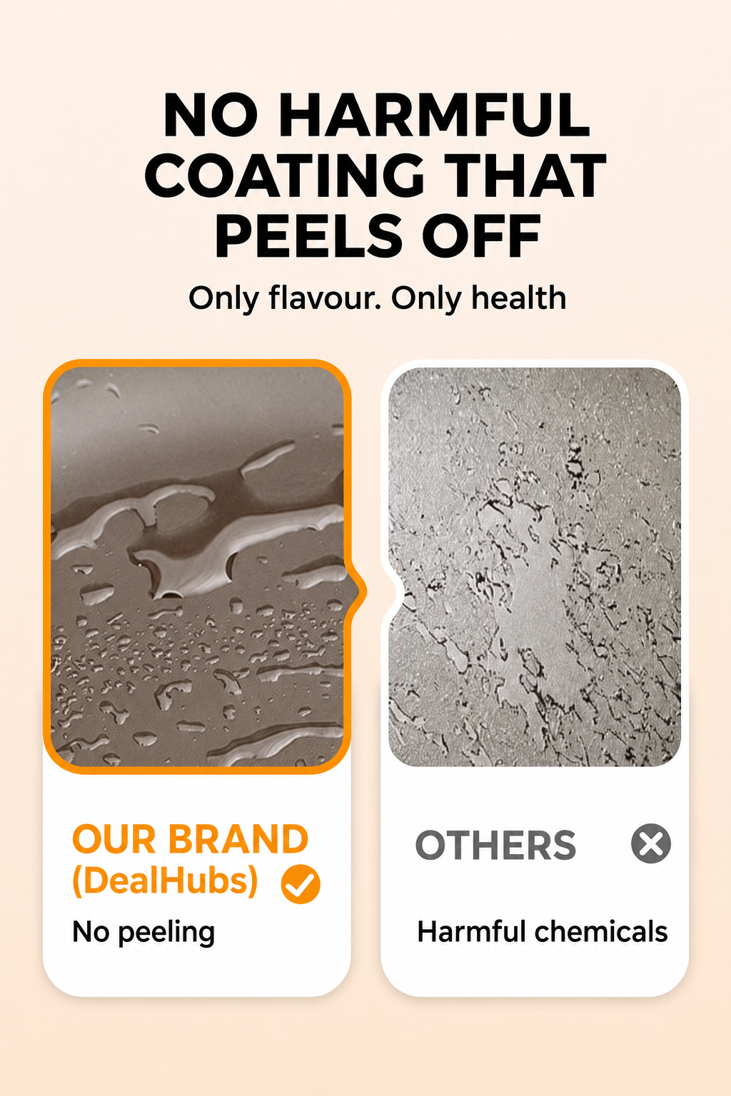 Uncoated Cast Iron Pan – no chemicals, no peeling coating