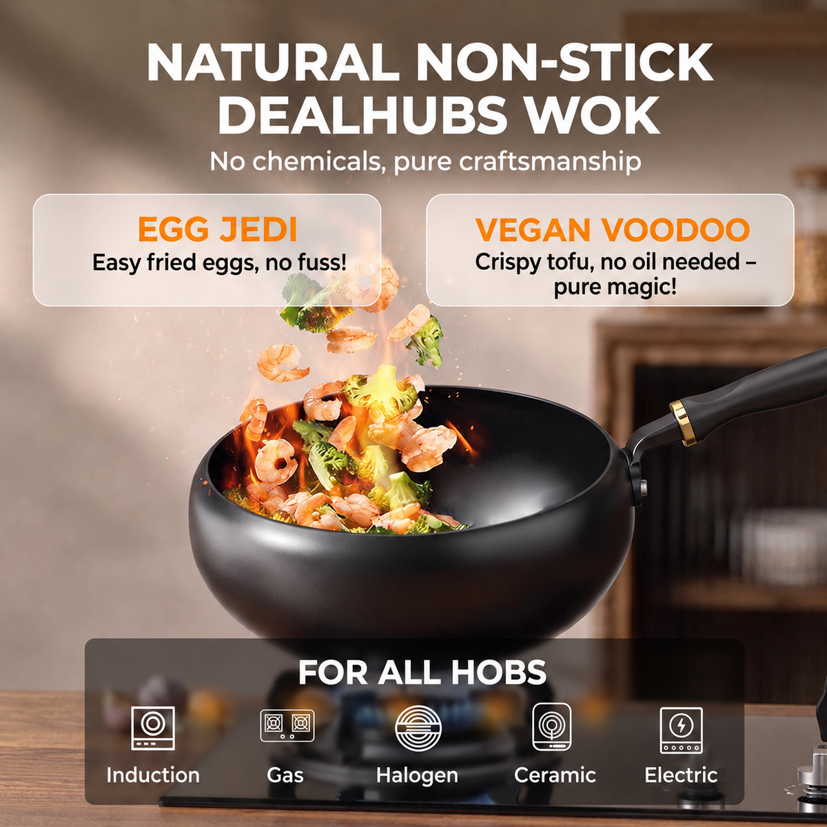 Uncoated Cast Iron Pan – no chemicals, no peeling coating