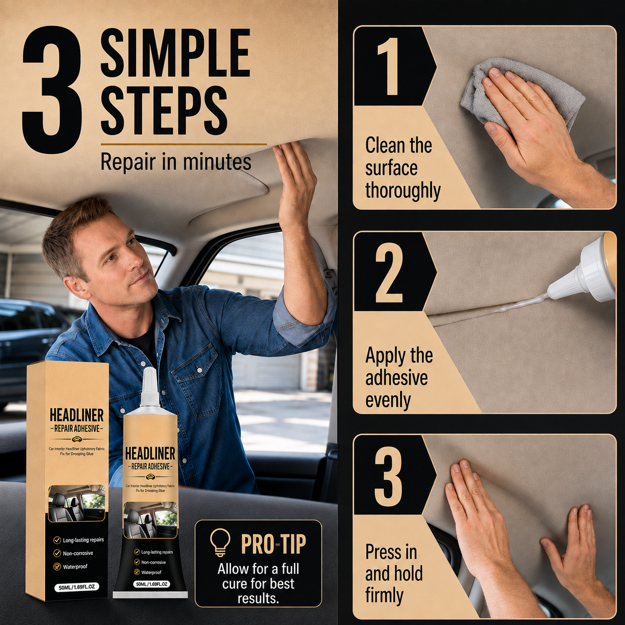 Car Headliner Repair Adhesive – Strong Bonding for Quick Interior Repairs