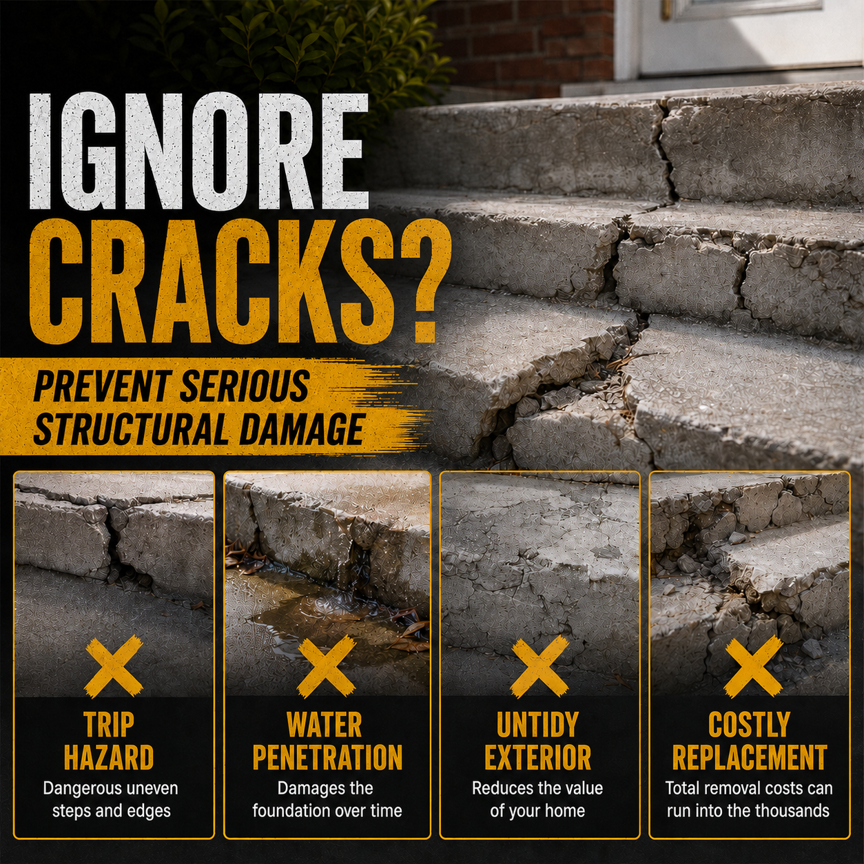 Concrete Adhesive for Step Repair – Perfect for Steps, Driveways and Terraces