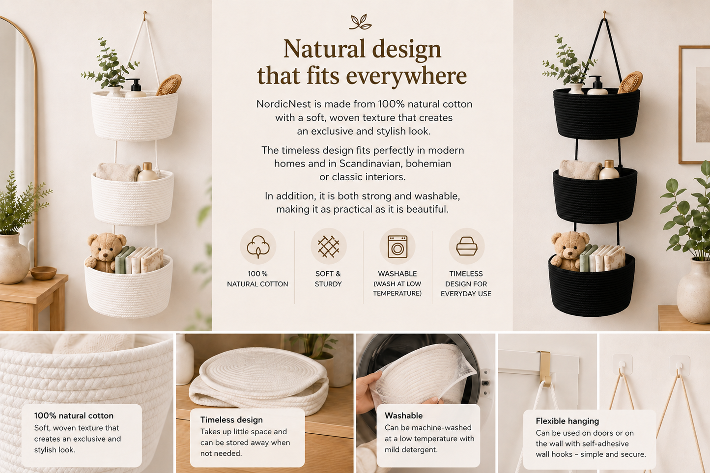 NordicNest – Hanging Storage Basket
