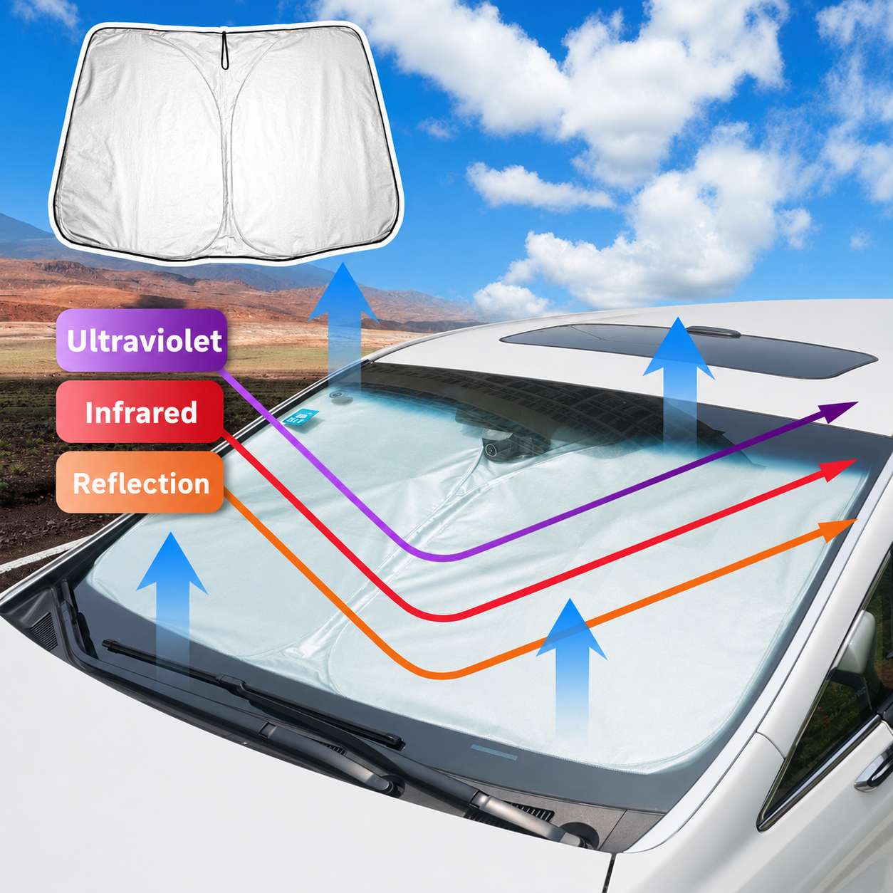 Foldable Car Sunshade with Car Logo