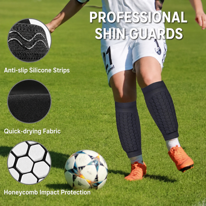 ProShield – Football Shin Guards with Compression Sleeves and Honeycomb Protection for Safer, Smoother Play
