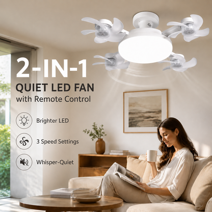 BreezeFlow – Ceiling Fan with LED Lighting and Remote Control