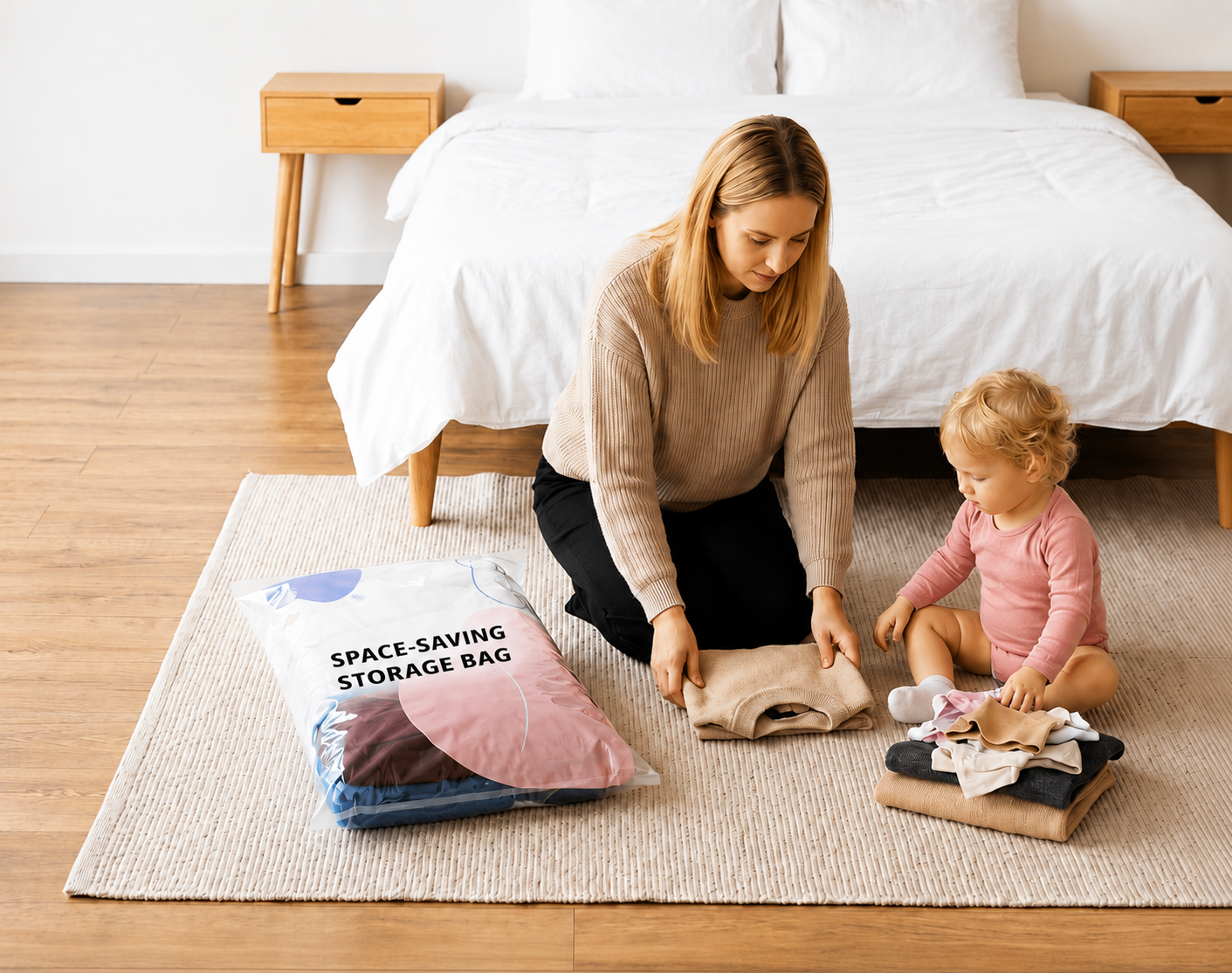 3D Vacuum Storage Bags Without a Pump