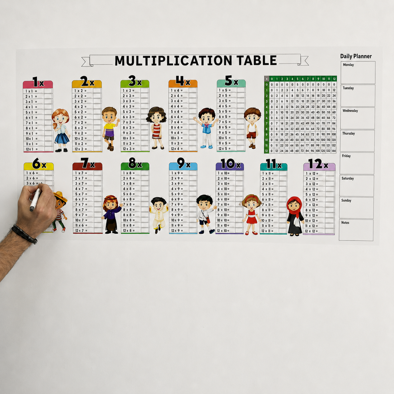 Wipe-Clean Multiplication Table
