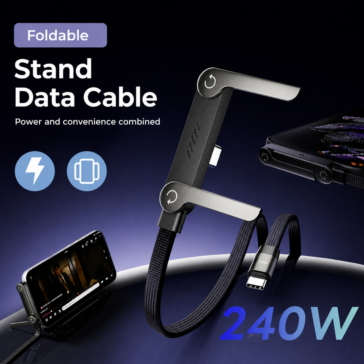 2-in-1 Charger Cable Stand