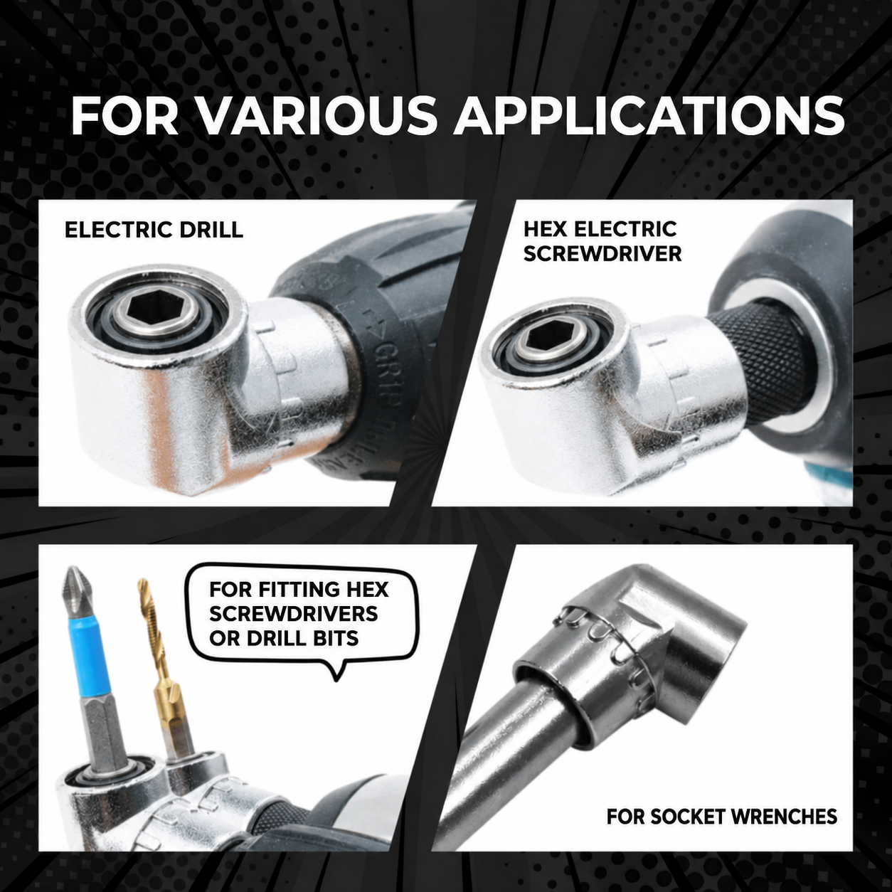 Set of 2 Angle Drill Adapters