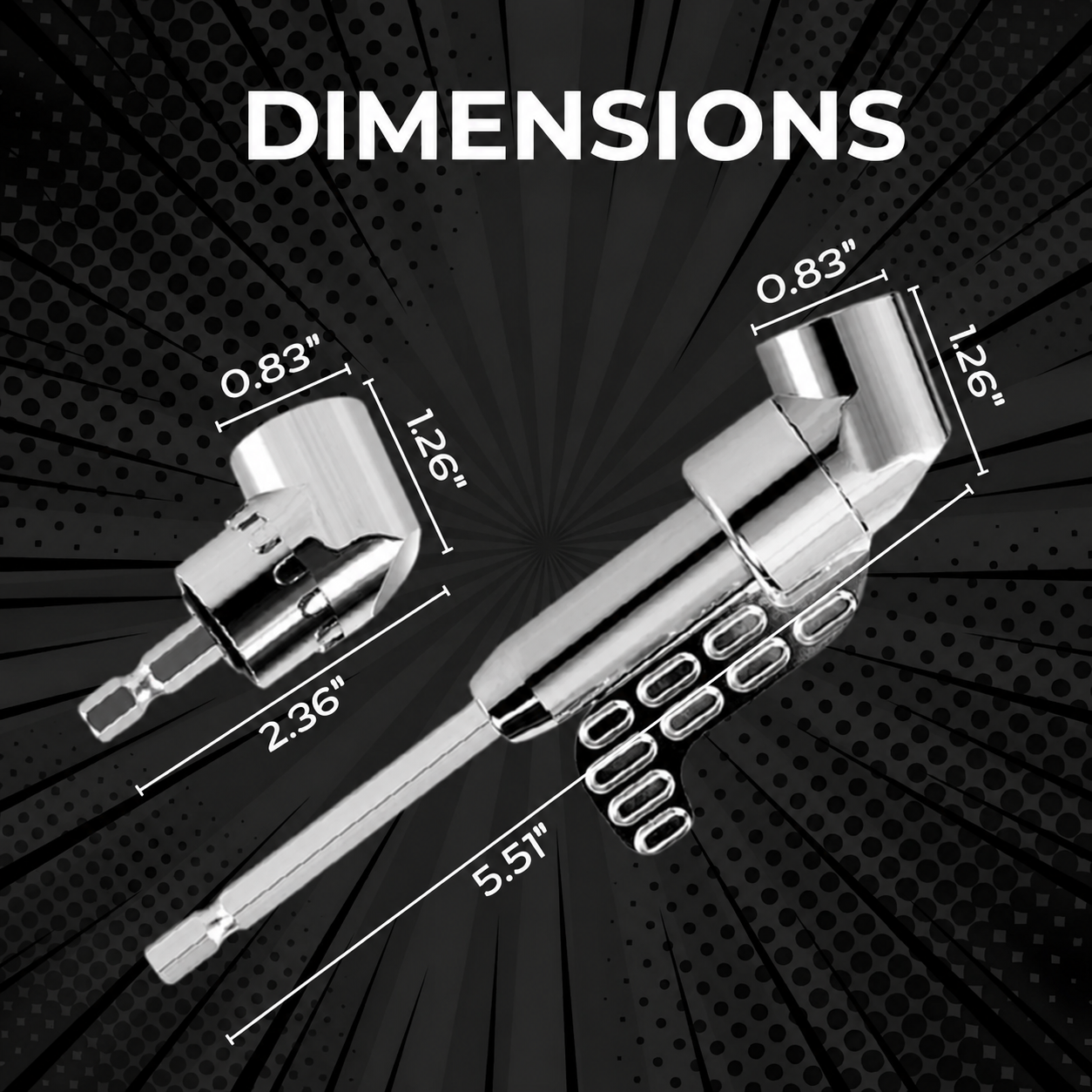 Set of 2 Angle Drill Adapters