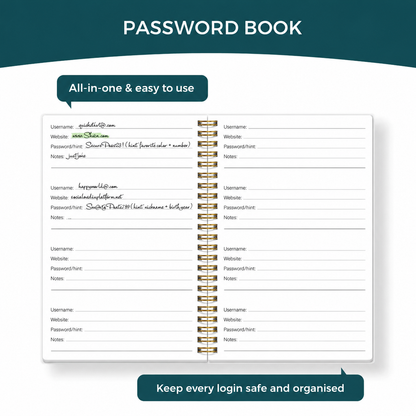 Funny Password Book / Password Organiser