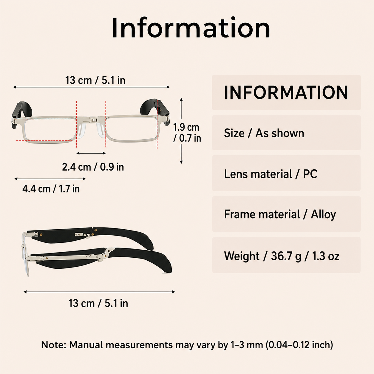 Foldable Reading Glasses with Blue Light Filter and Case