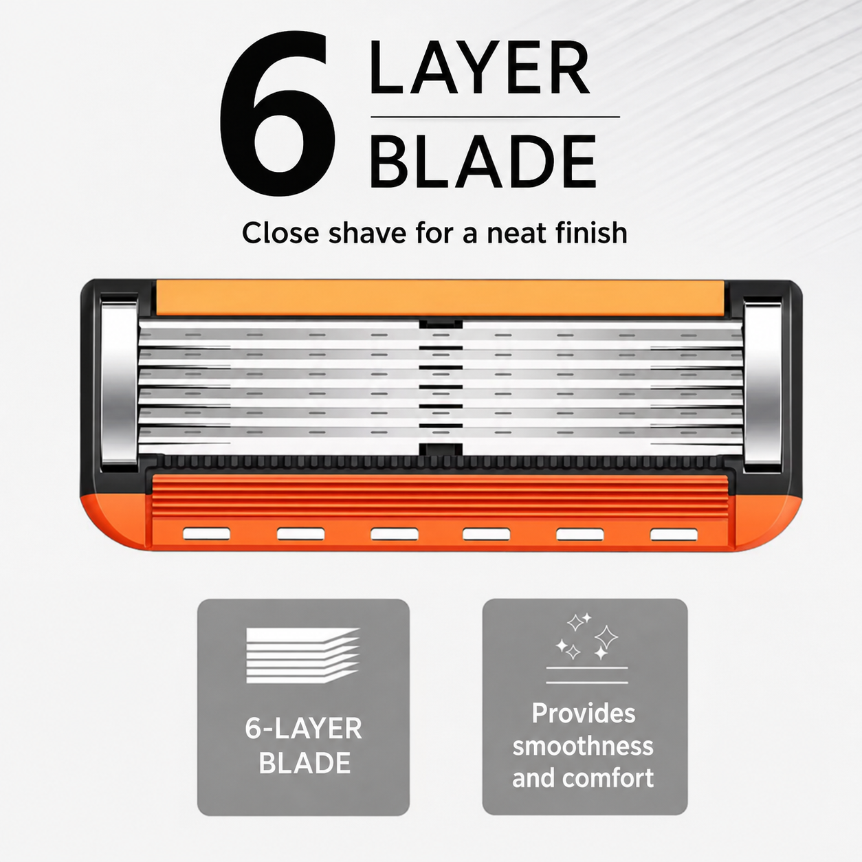 ProShave 6 – Razors with 6 Blades in a Pack of 24/48 Pieces. Classic Safe Shaving with Six Blades for Precision, Comfort and Long Life