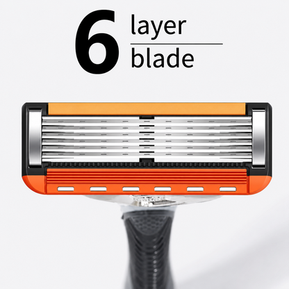 ProShave 6 – Razors with 6 Blades in a Pack of 24/48 Pieces. Classic Safe Shaving with Six Blades for Precision, Comfort and Long Life