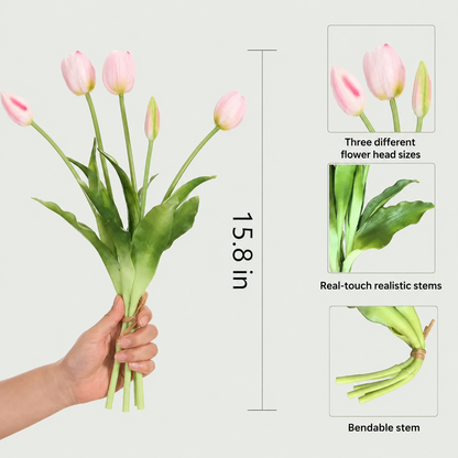 Everbloom Tulips – Real Touch Lifelike Artificial Tulips with a Realistic Texture