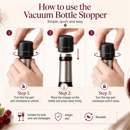 Bottle Stopper for Wine and Champagne