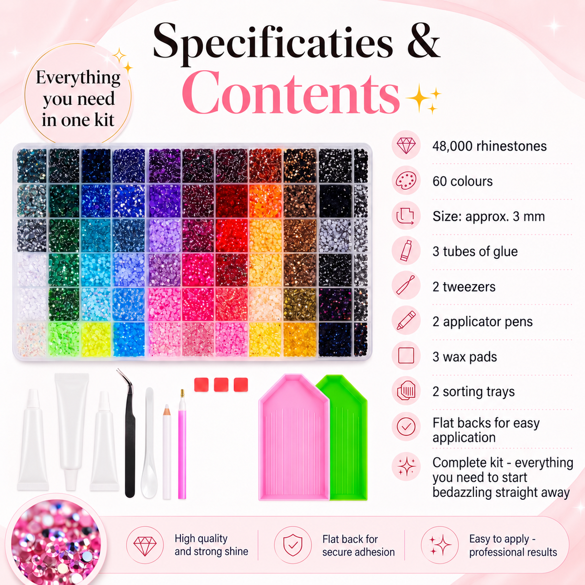 Bedazzle Kit – 48,000 rhinestones in 60 colours