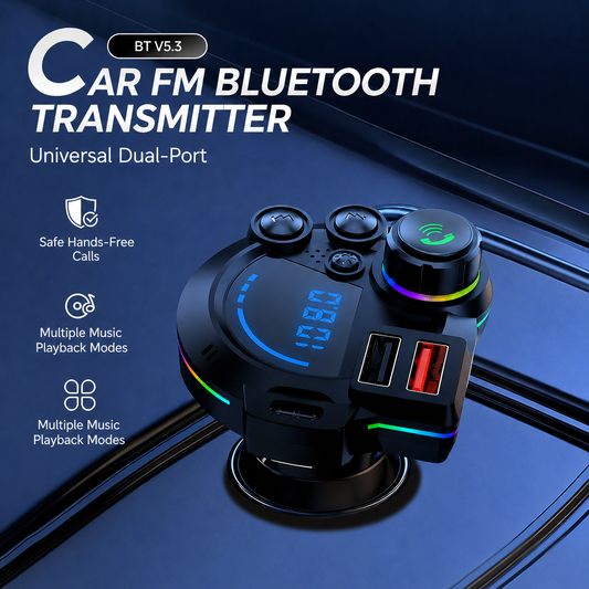 Universal FM Bluetooth Transmitter - Wireless Music Streaming and Hands-Free Calling