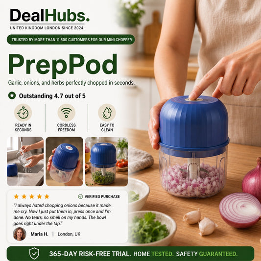 PrepPod – Cordless Mini Chopper for Garlic, Onions and Herbs in Seconds